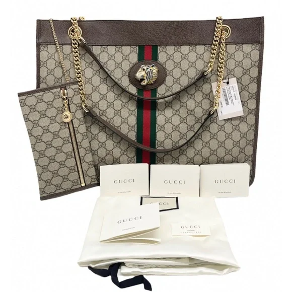 Gucci GG Supreme Web Rajah Tote and Purse Pouch - Picture 2 of 12